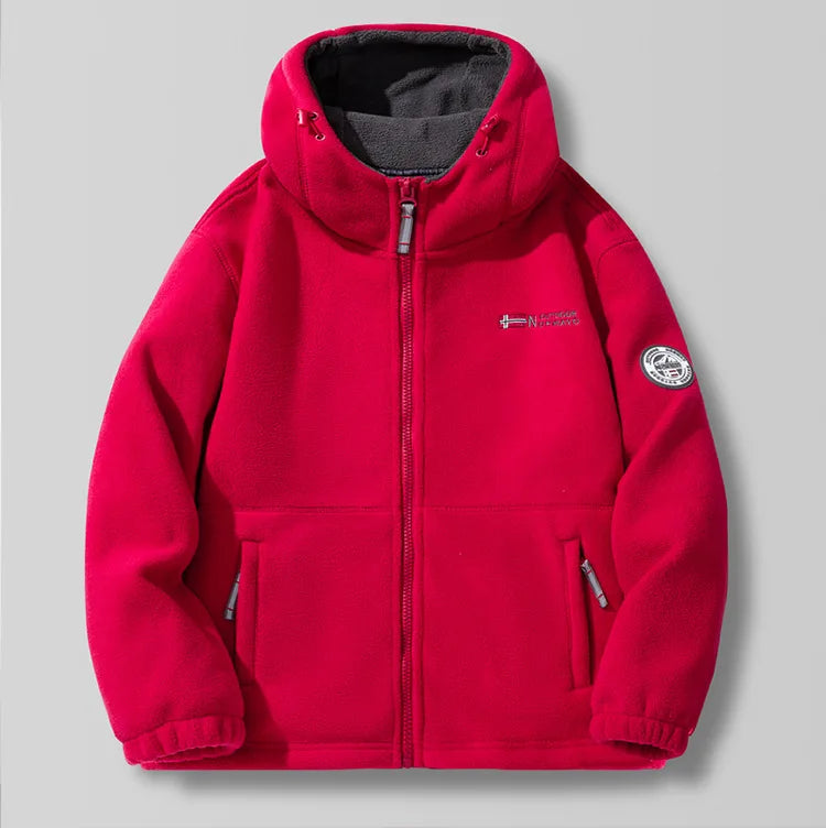 New Winter Men Hooded Polar Fleece Jackets Warm Coats High Quality Men Outdoors Winter Coats Fashion Loose Down Jackets Size 3XL