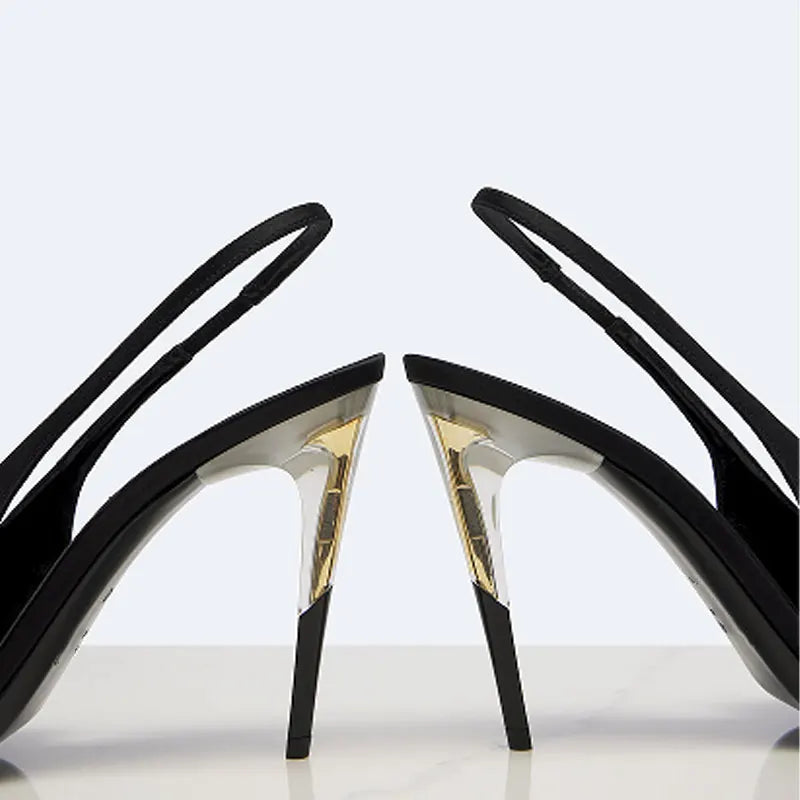 Ladies' Summer New High Heel Pointed Sandals Fashion Small Square Party Wedding Ladies' High Heel Sandals