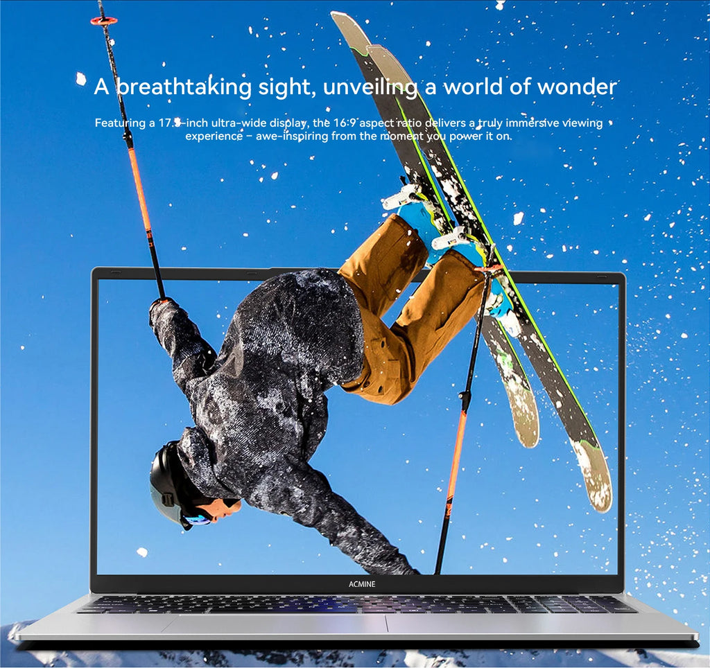 AX17.3 17.3" Laptop Intel N97 N150,16GB RAM 512GB/1TB SSD,Win11 Pro,Fingerprint Unlock,WIFI5 Type‑C HDMI,Business Notebook,EU Warehouse Fast Delivery,Free Multi‑language Keyboard Cover