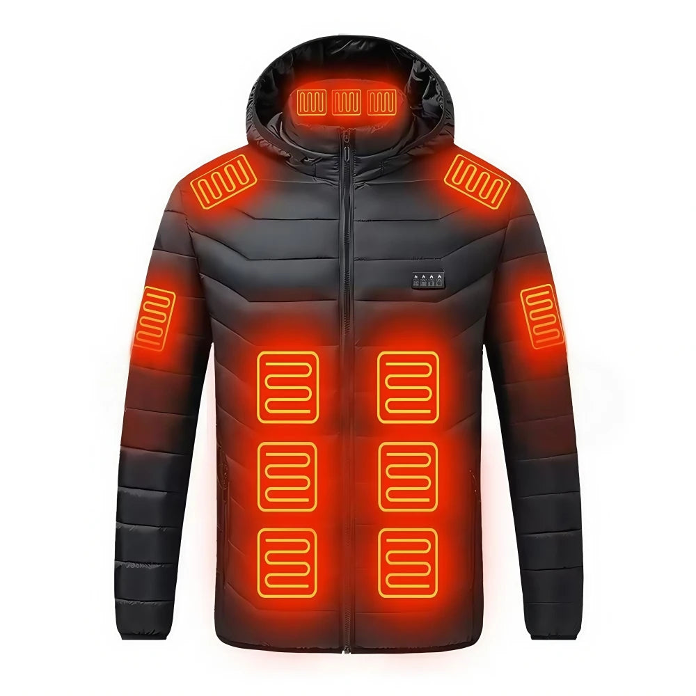 28 Areas Men Women's Heating Jacket Winter USB Heated Jackets Smart Heated Clothing Ski Camping Waterproof Warm Self Heating