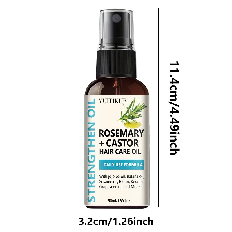 Botanical Hair Strengthening Oil Rosemary Castor Blend Moisturize Dry Hair Nourish Scalp Daily Hair Care Treatment