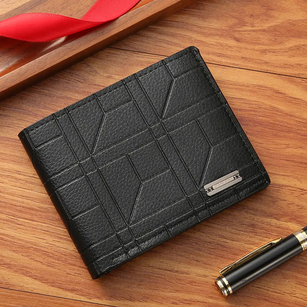 Coin Purse  Men'S Short Wallet Bifold Wallet Slim Pu Leather Wallet For Pocket Carry Gifts Daily Use