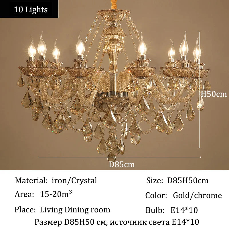 Luxury Living Room Decorate LED Ceiling Pendant Lights Indoor Hanging Lights Fixture Home Crystal Chandeliers Villa Lighting