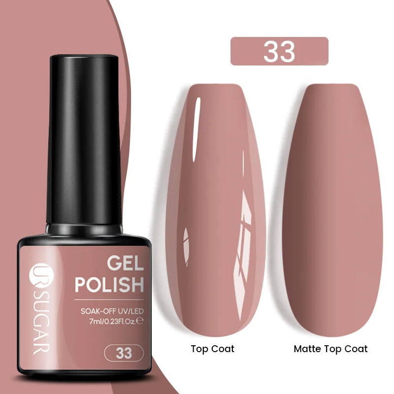 UR SUGAR 7ML Valentine’s Day Gel Nail Polish 107 Colors Classic Black Red Glitter Semi Permanent Autumn Soak Off UV Gel Varnish