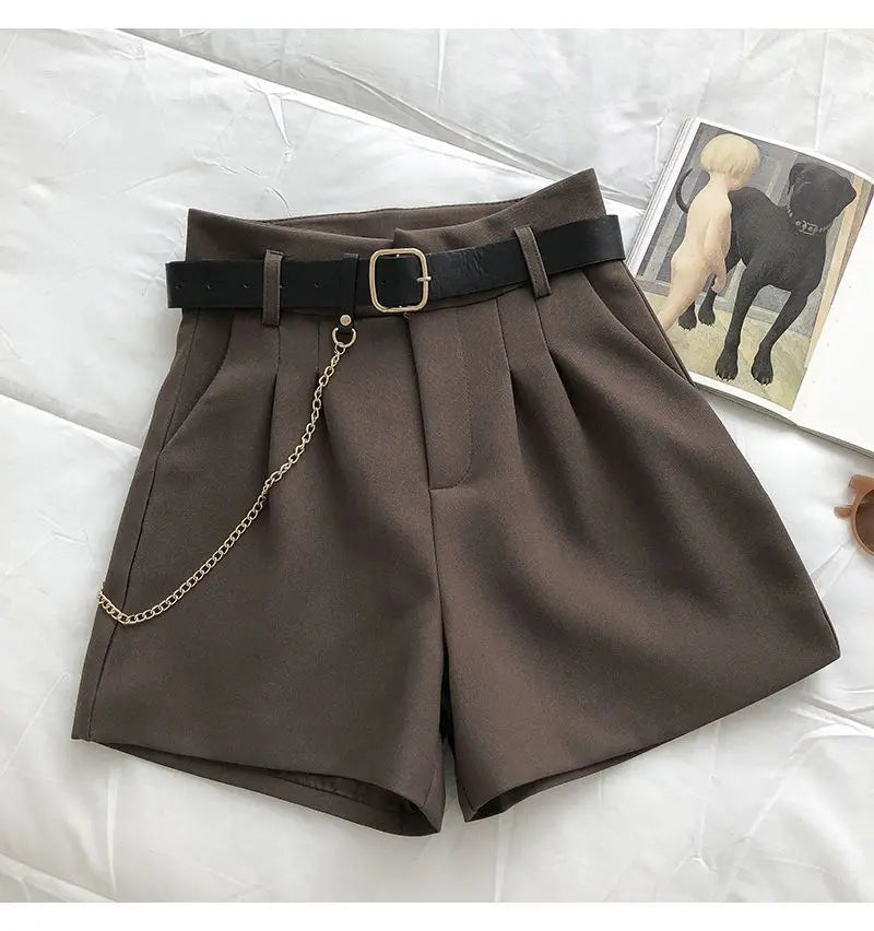 Women's Summer Suit Shorts 2025 New Korean Version Slim High Waist Casual