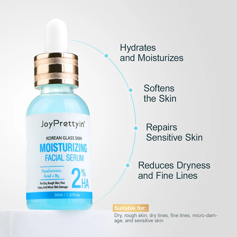 JoyPrettyin Moisturizing Face Serum Hyaluronic Acid Facial Essence Reduces Dry Fine Lines Korean Skin Care