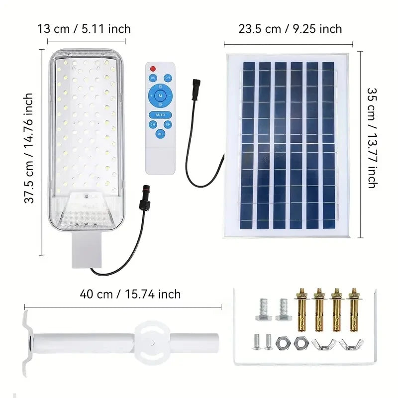 Solar Street Light 6500W 15000mAh 7500k Dusk To Dawn Solar Lights Automatic Dusk To Dawn with Control for Yard, Garden, Patio