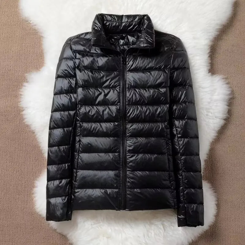 90% Ultra-light Thin Down Jacket Women Autumn Winter Plus Size Short Warm White Duck Down Coat Parka Female Portable Outerwear