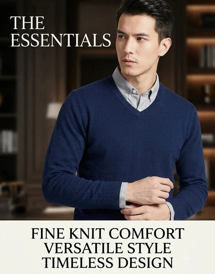 Men's V-Neck Sweater Winter Knitted Pullover Casual Warm Lightweight Y2K Knitwear Jumper Luxury T-shirts for Men Business Tshirt