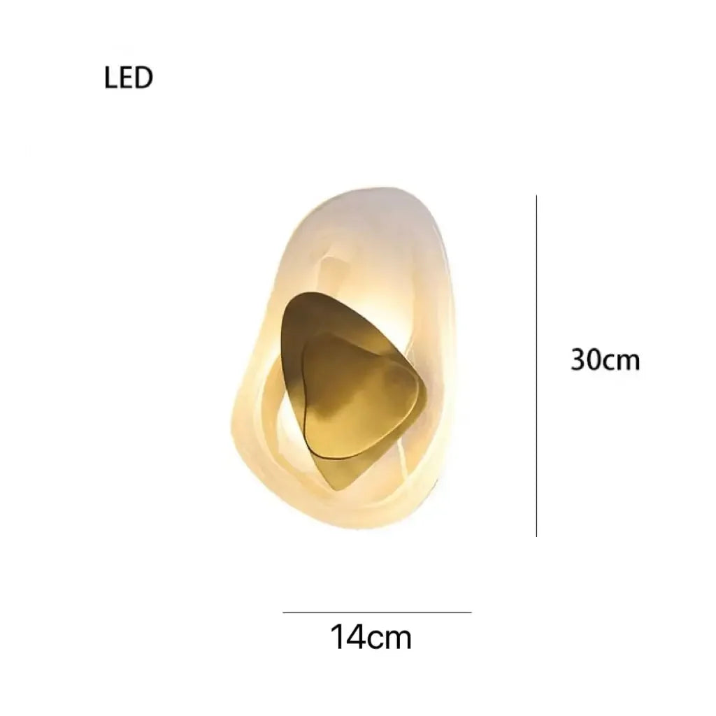 Nordic Modern Light Luxury Marble Wall Lamp Bedroom Background Led Lighting Decoration Creativity Mirror Aisle Sconce Indoor