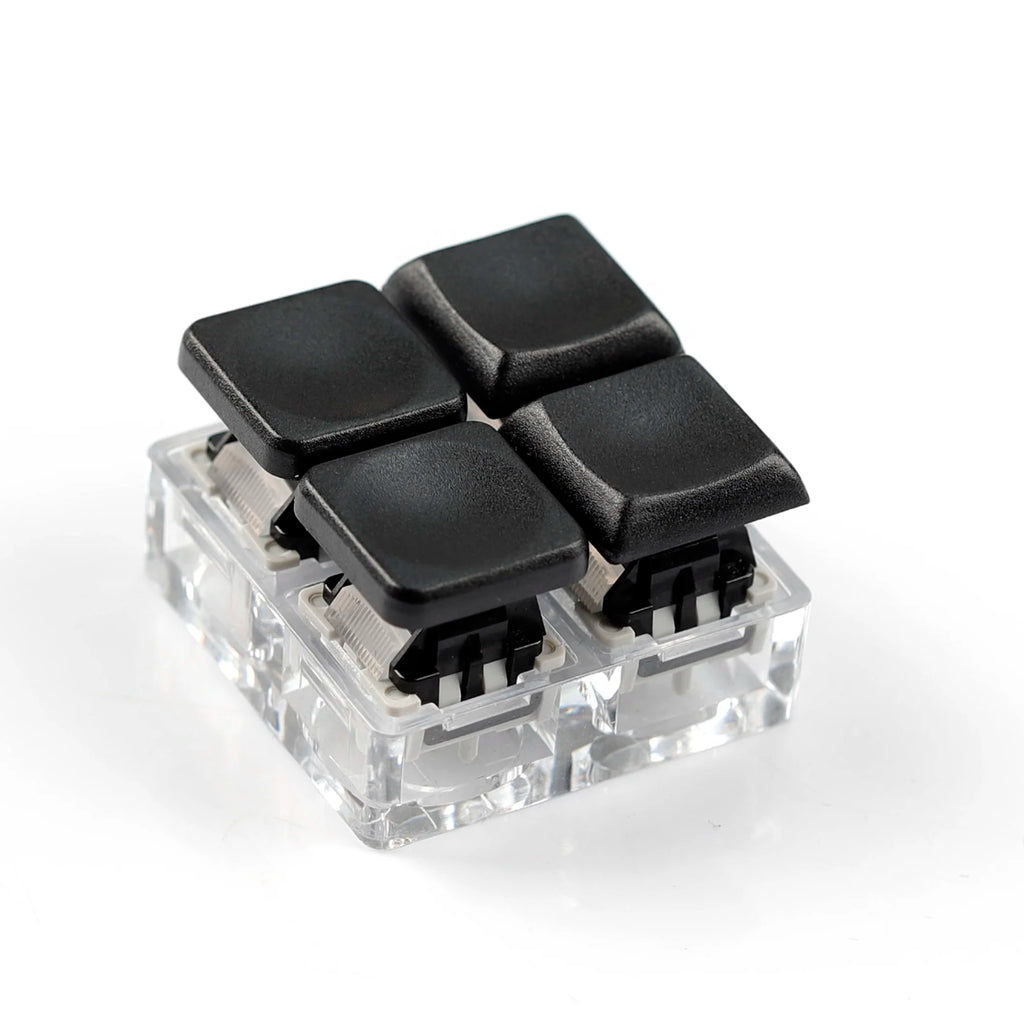 YMDK Square Round 1u Low Profile Blank Black White Keycaps PBT Material DIY for 1350 Switches Mechanical Keyboard