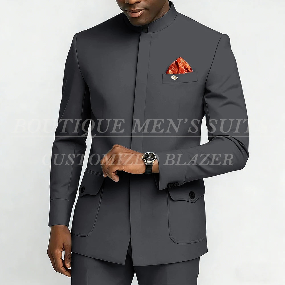 Bespoke Men's Suits Fashion Daily Male Clothing High Quality 2 Piece Jacket Pants Full Sets Luxury Daily Smart Casual Outfits