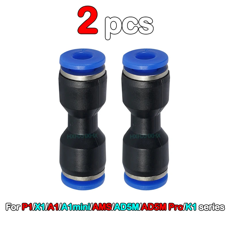 5/10pcs for Bambu Lab PTFE Tube Pneumatic Connector 3D Printer X1 X1C P1P P1S A1 1.75mm Filament Extruder 3D Printer Parts
