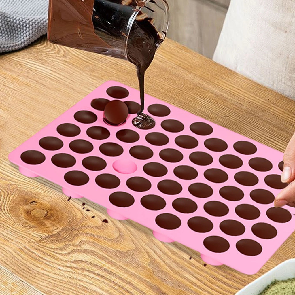 Round Silicone Molds Homemade Cupcake Baking Making Supply Non-stick 55-Cavity Silicone Cake Baking Cylinder Molds