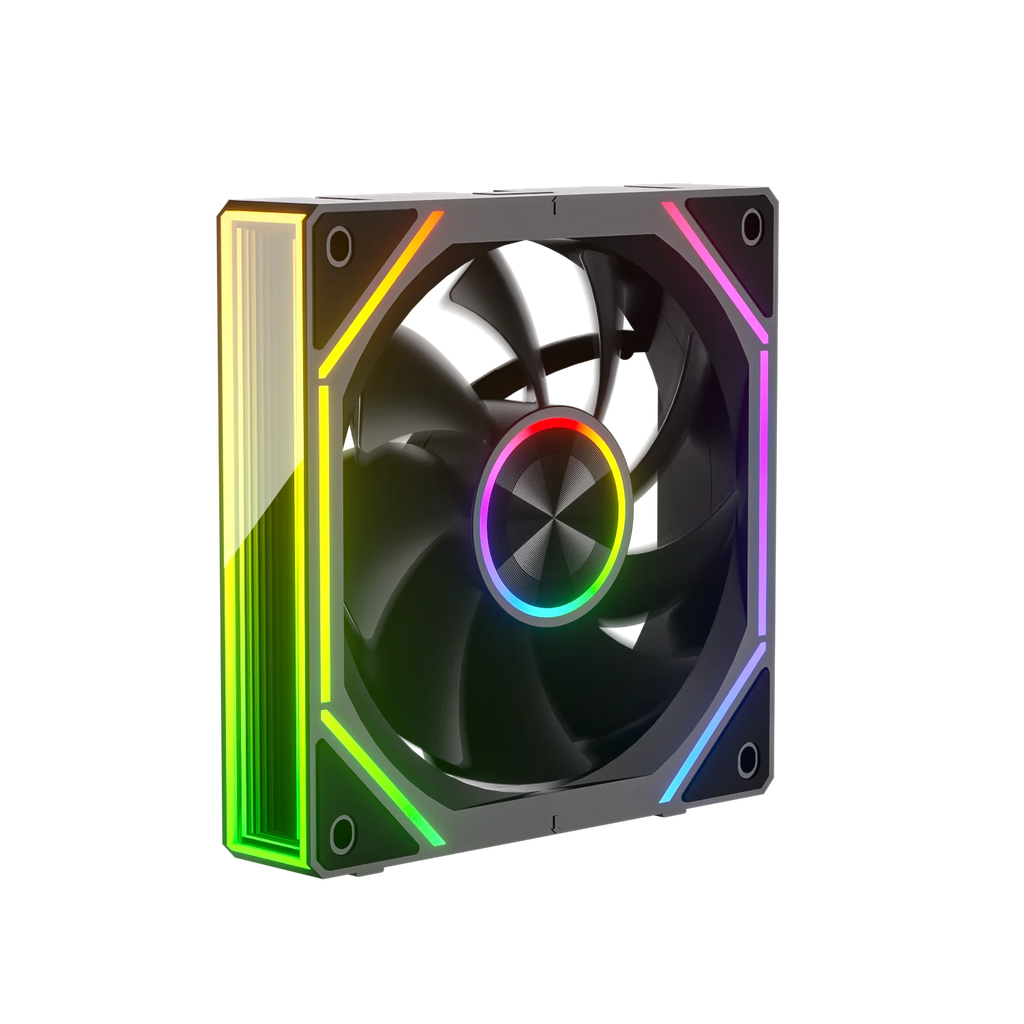 Power Train X-GAMERX PRISM 8RS ARGB Fan 800-1800RPM CPU Cooling Fan PWM Quiet Integrated Building Block Case Fan