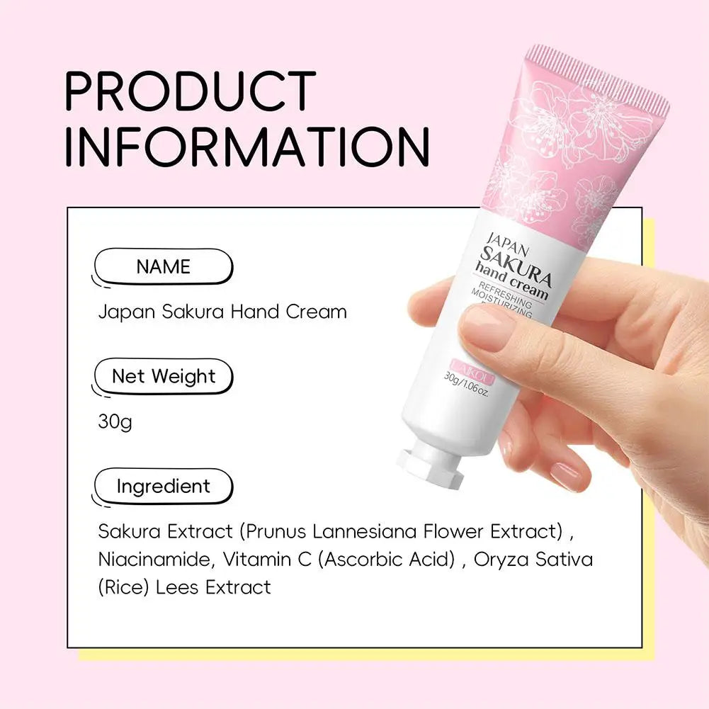 Sakura Hand Cream Whitening Wrinkle Removal Anti-crack Moisturizing Skin Care Cracked Repair Products Repair Hand Gream