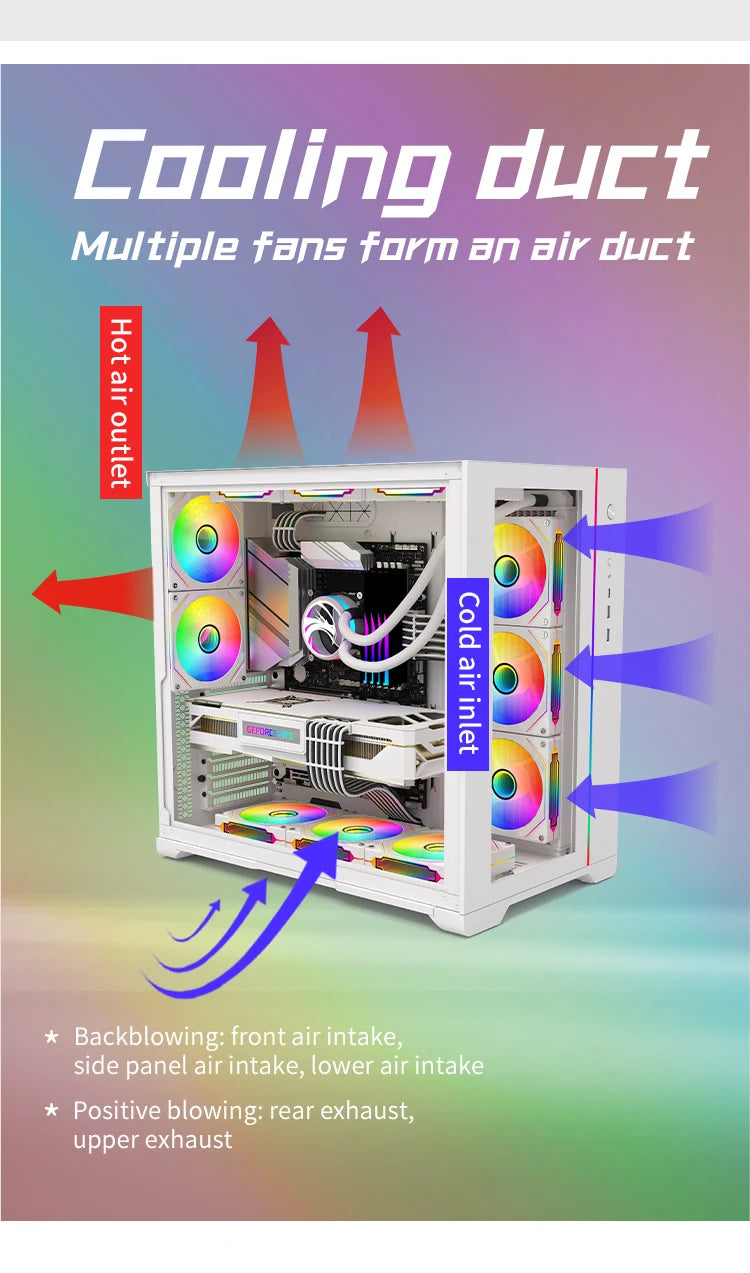 PRISM IV PRO Case Cooling Fan 120mm 5V 3 PIN ARGB, 12V 4 PIN PWM, for CPU & Case,Infinity Mirror Series,1650 RPM, 65 CFM