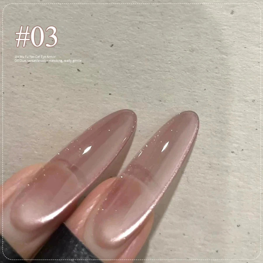 1-4pcs WS Autumn Winter Nails Pink Gold Cat's Eye Gel Nail Polish Glue Super Flash Golden Pink Porcelain White Glass Beads Gel
