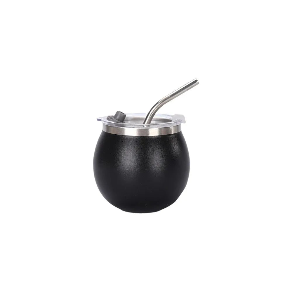 Mini Double Wall Argentine Yerba Mate Cup 5oz Stainless Steel Insulated Cups with Straw and Lid Tumbler Cup Outdoor