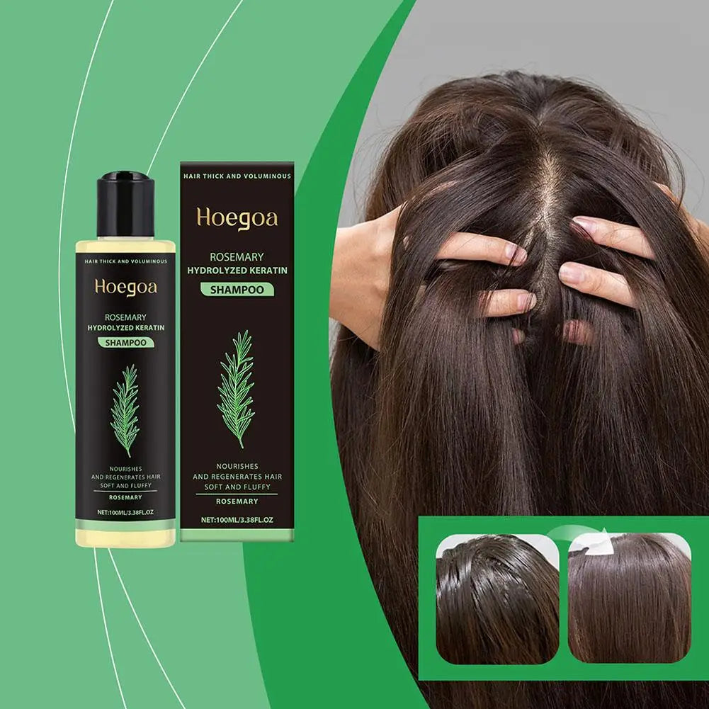 Hoegoa Rosemary Hair Shampoo Volumizing and Thickening Strengthening and Oil Control Nourishes and Repairs Hair Oil Adds Volume