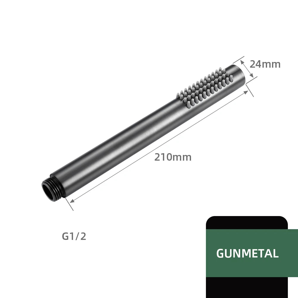 Black Handheld Bathroom Faucet High-pressure Water-Saving Shower Head Hardware Accessories Round Solid Brass Hand-Hold Shower