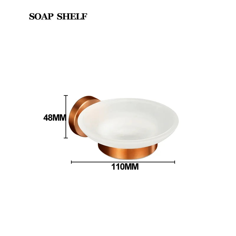 High-quality Brushed Rose Gold 304Stainless Steel Beautiful Wall Hook Toilet Paper Holder Towel Bar Bathroom Accessories
