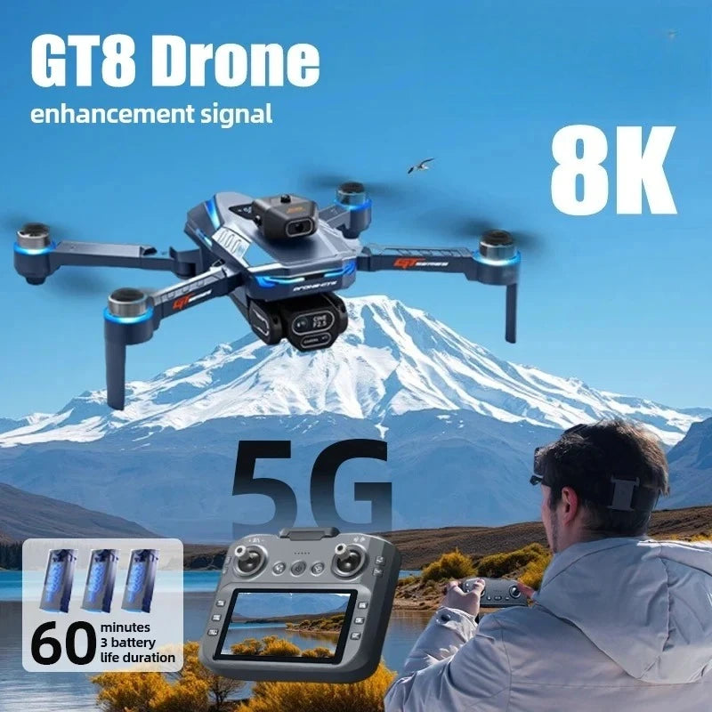 Original GT8 Drone GPS 8K Professional 4K HD Camera 5G Brushless Motor Aerial Photography Optical Flow with screen RC Quadcopter
