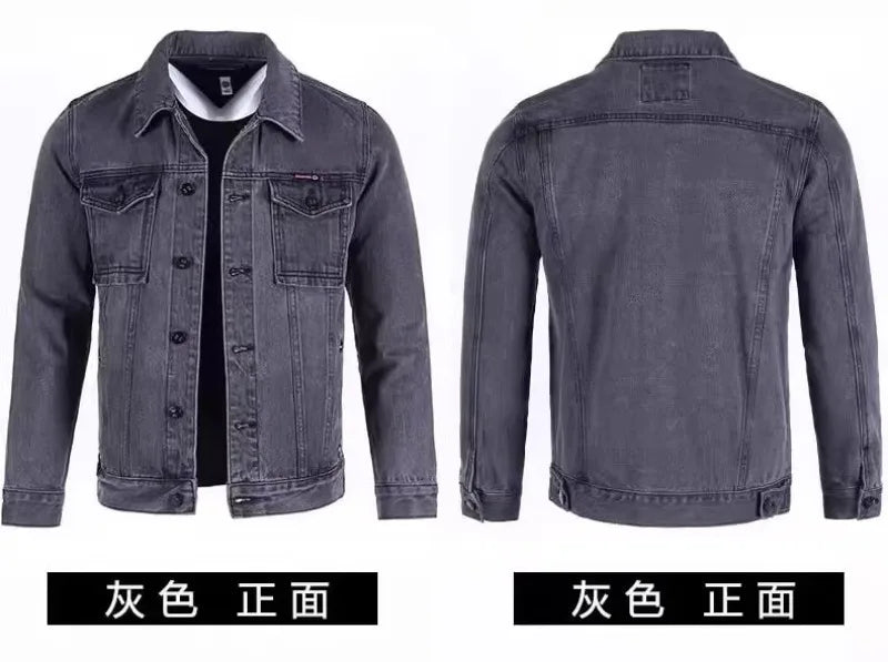 UNITIM Spring American Heavy Denim Men Workwear Coat Male Retro Streetwear Jeans Jackets Outdoor Classic Men Button Cow Boy Coat
