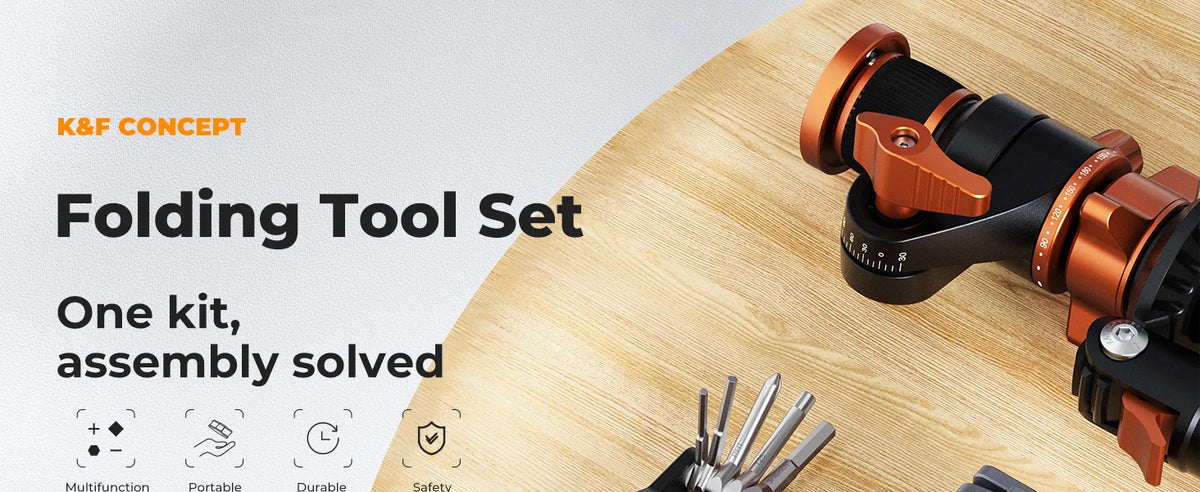 K&F Concept Allen Wrench 10 pcs Folding Set Kit Allen Key Set Tool Portable Hex Key Set Portable for Tripode Home Business