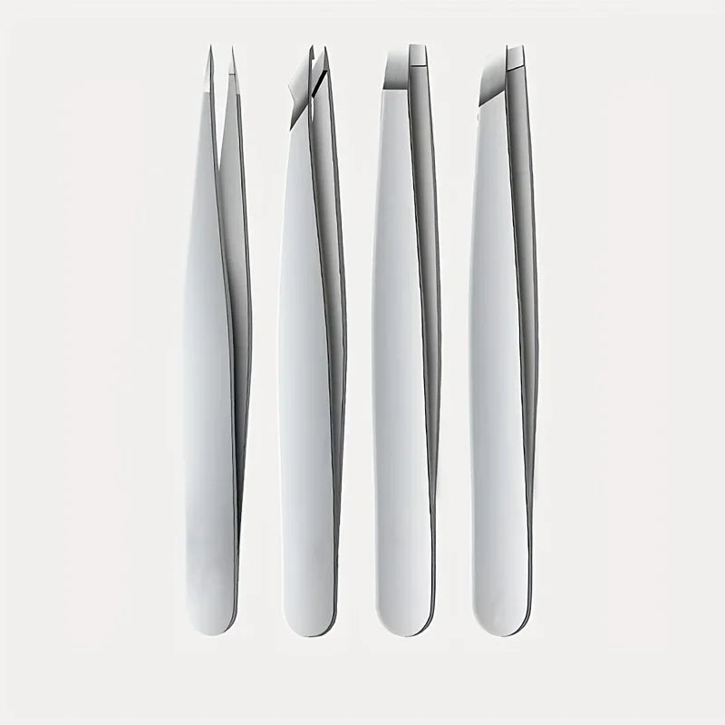 Ouriner 4pcs Set Professional Tweezers Set Perfect For Eyebrow Hair Removal Splinter Very Effortless and Relaxed to Remove