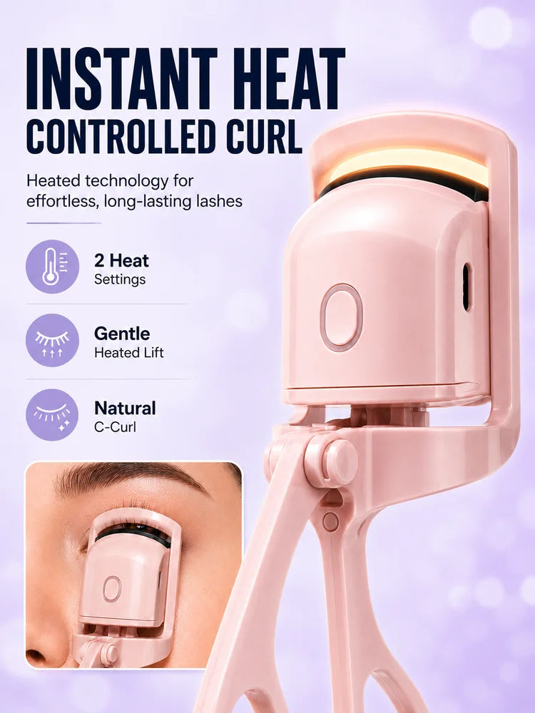 Rechargeable Eyelash Curler For Women Electric Heated Lash Curler Portable Eyelash Styling Makeup Tool