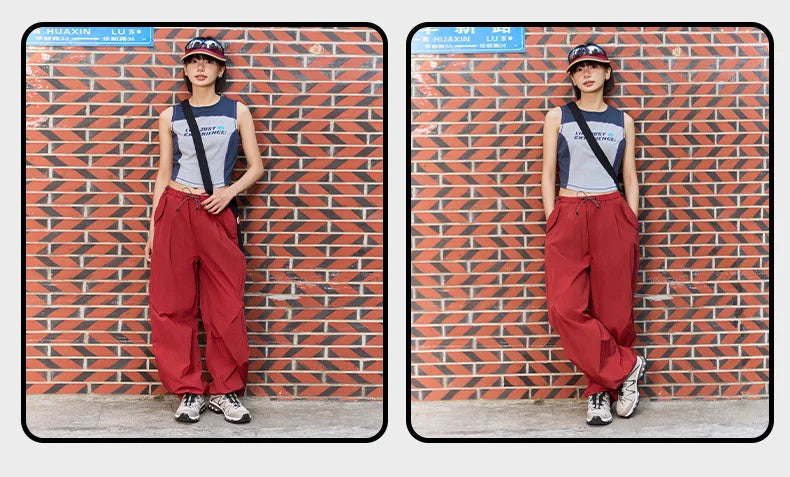Men Women Outdoor Lightweight Quick Dry Loose Casual Sport Wide Leg Cargo Pant Couple Streetwear Hiking Track Techwear Trousers