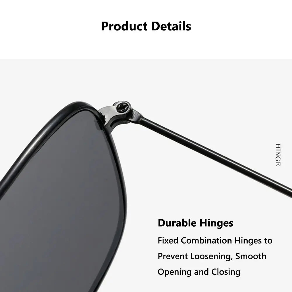 1 Pcs Trendy Metal Double Bridge Fishing Sunglasses Colored UV400 Ocean Lens Shades Square Metal Sunglasses for Men & Women