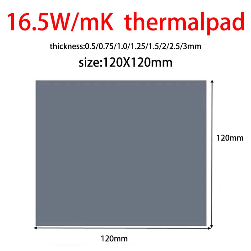 Great 24w 22w 20w 18.6w 16.5w OEM thermal pad for GPU CPU  Heatsink Cooling Conductive Silicone Pad thickness 0.75 1.25 1.75mm