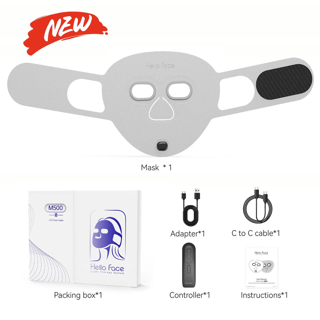 Hello Face Wireless Near-Infrared and Red Light Facial Mask For Powerful Professional Ultra-light Mask