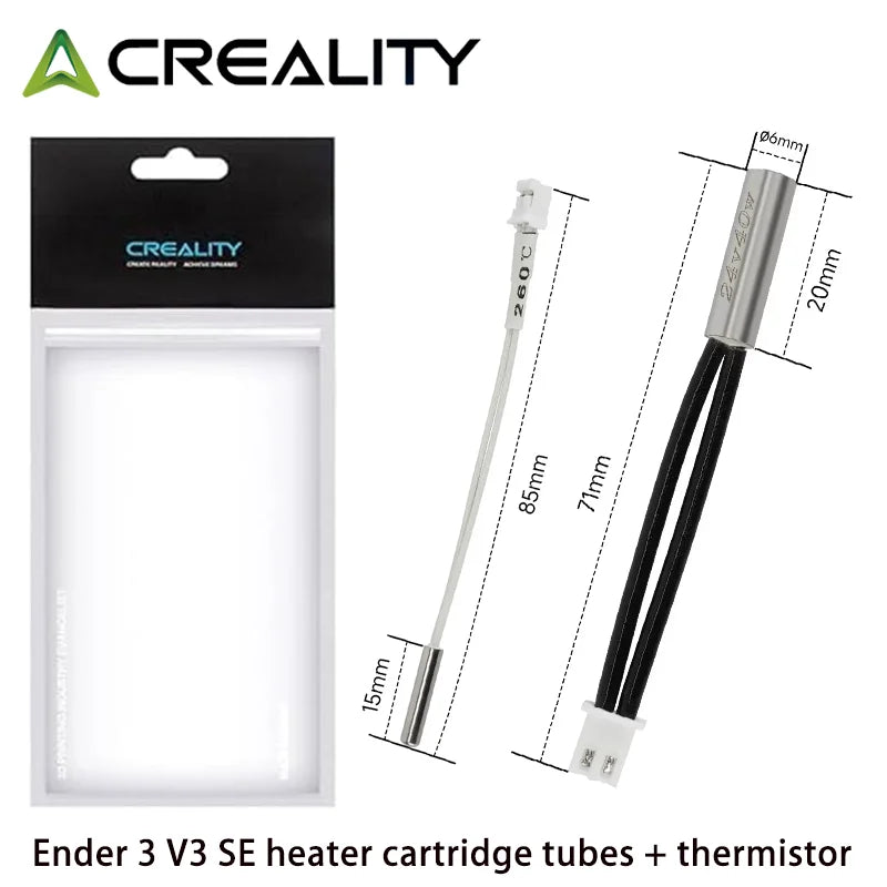Creality Ender 3 V3 SE Thermistor Heating Tube Cartridge Heater 24V 40W and Thermistor 260°C 3D Printer Parts