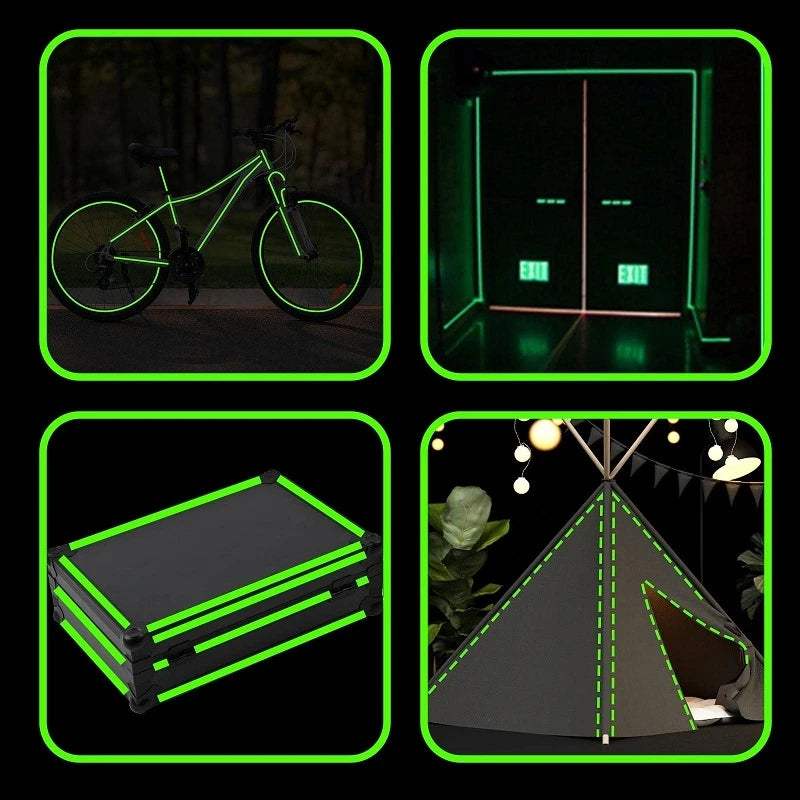 5M Green Luminous Safety Warning Strip Glow In The Dark Tape Self-Adhesive Stickers For Stage Stair Steps Home Marking Exit Sign