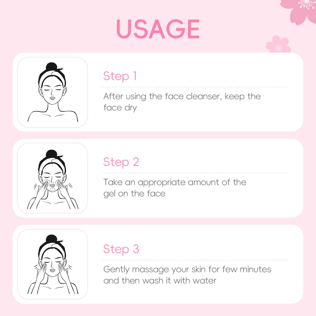 Sakura Peeling Gel Facial Exfoliation Cleans Pores Moisturizing Oil Control 60g