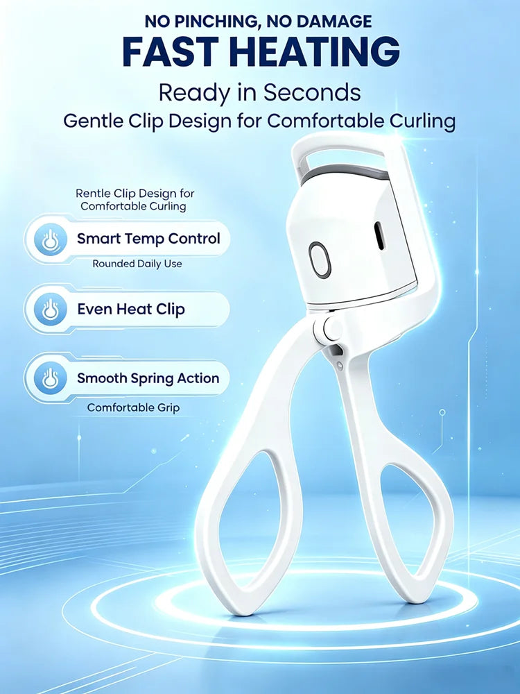 USB Heated Eyelash Curler Quick Heating Long Lasting Curling Effect Beauty Makeup Tool