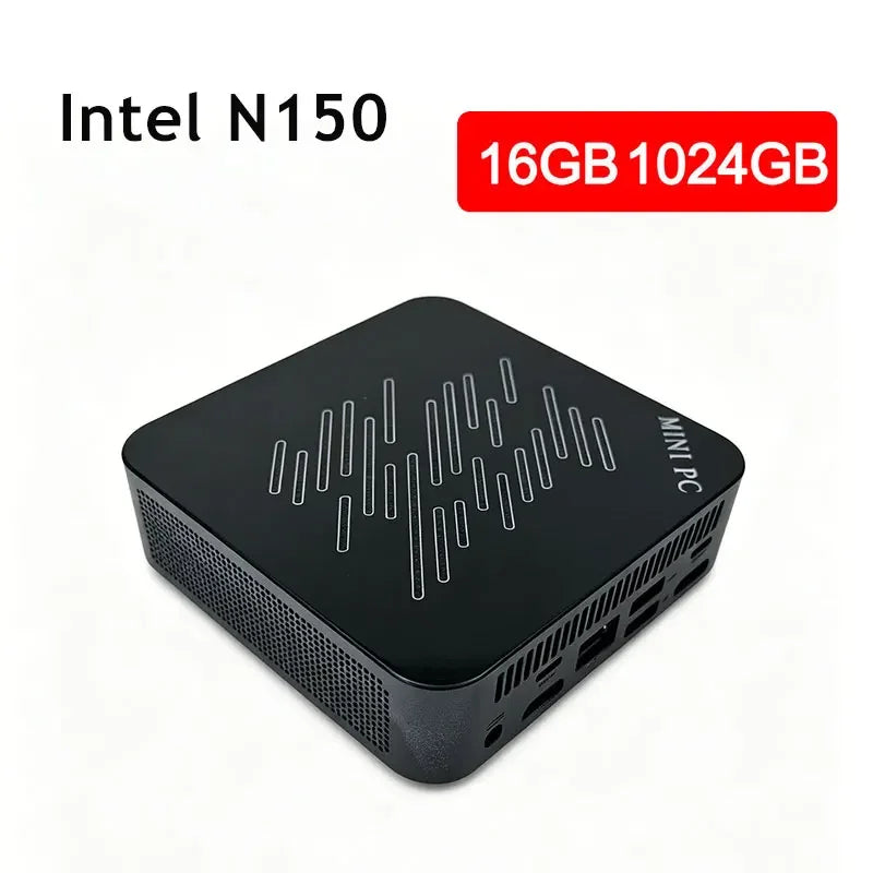 Mini PC Computer Intel Core N150 PC Gaming Computer 8/16GB RAM 1TB 2TB M.2 SSD WiFi 6 BT5.2 4K HD Portable Desktop Pc