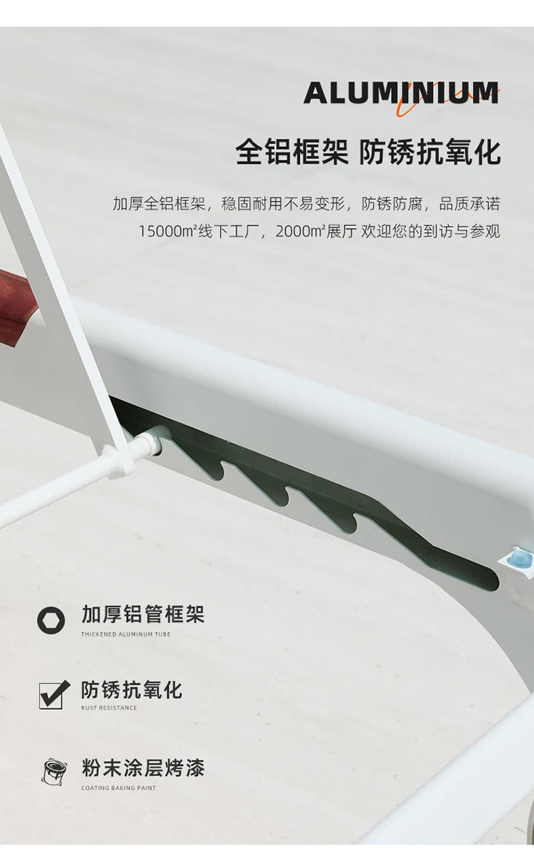 ZML Outdoor White Hotel Pool Sun Lounge Waterproof Seaside Beach Bed