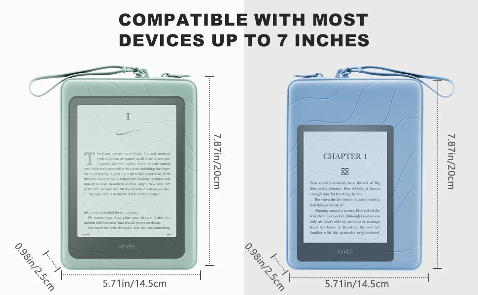 6-7 Inch Silicone Clutch for 7" Kindle Paperwhite and Kindle Colorsoft Signature Edition,6 inch K-indle,Kobo,Nook E-Reader Bag
