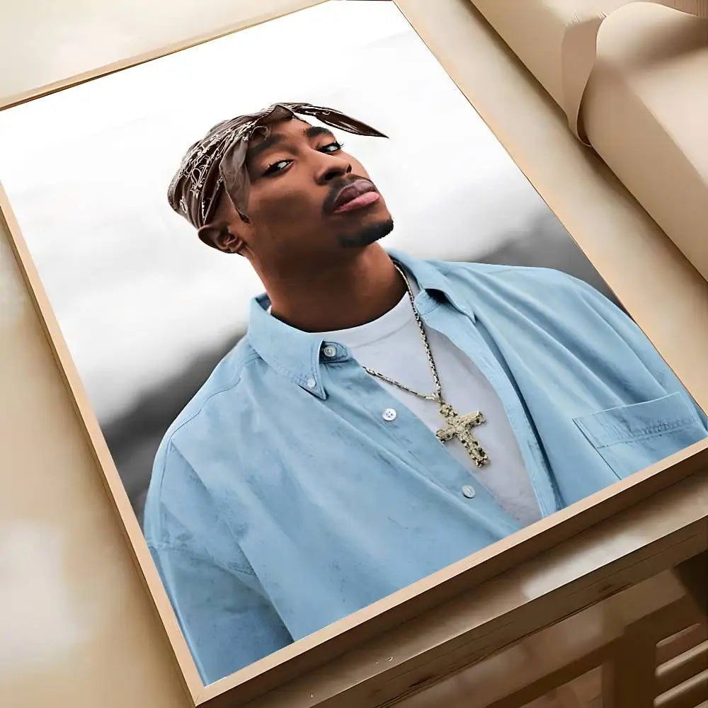 Hip Hop Singer 2-2Pac-MT Tupac Shakur Poster Art painting poster with prints Home bedroom living room decoration gift