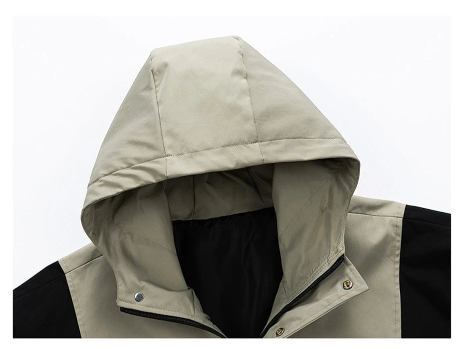 Patchwork Coat Jacket Men 8XL Plus Size Spring Autumn Fashion Casual Patchwork Cargo Jacket Male Big Size Outerwear