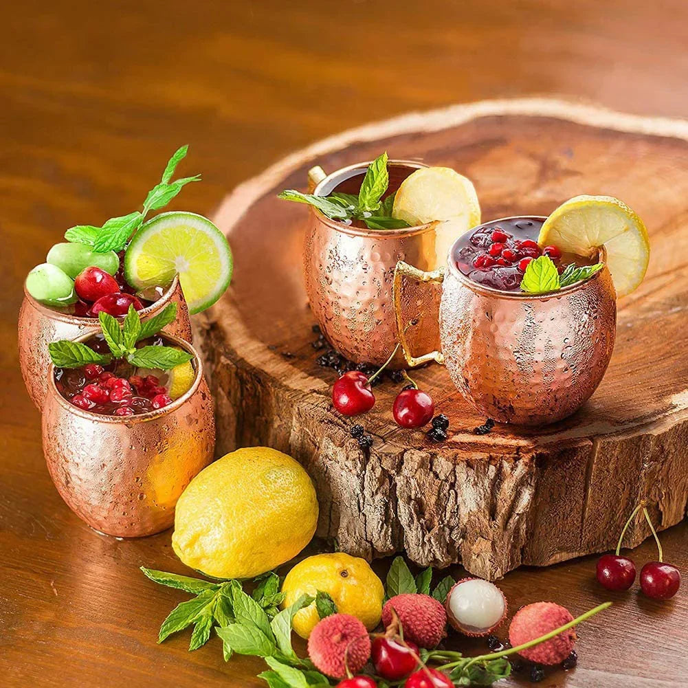 1-6PCS Cocktail Wine Cup Moscow Mule Mugs Stainless Steel Copper Plated Juice Beer Cup Coffee Mugs Bar Champagne Party Drinkware