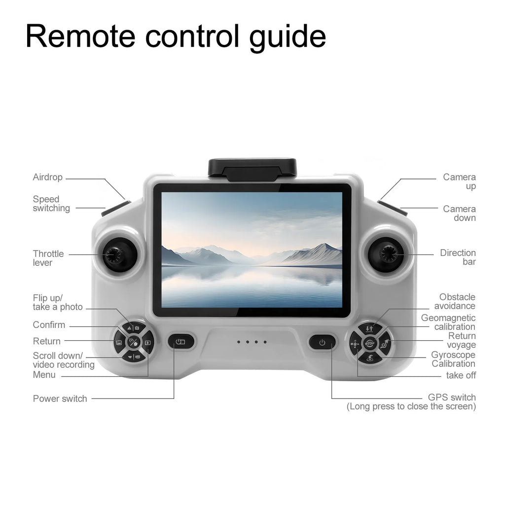 YLRC YL059 RC Drone Airdrop GPS WIFI FPV 180° ESC 4K Dual Camera Smart Follow Obstacle Avoidance Quadcopter 4.5" Screen