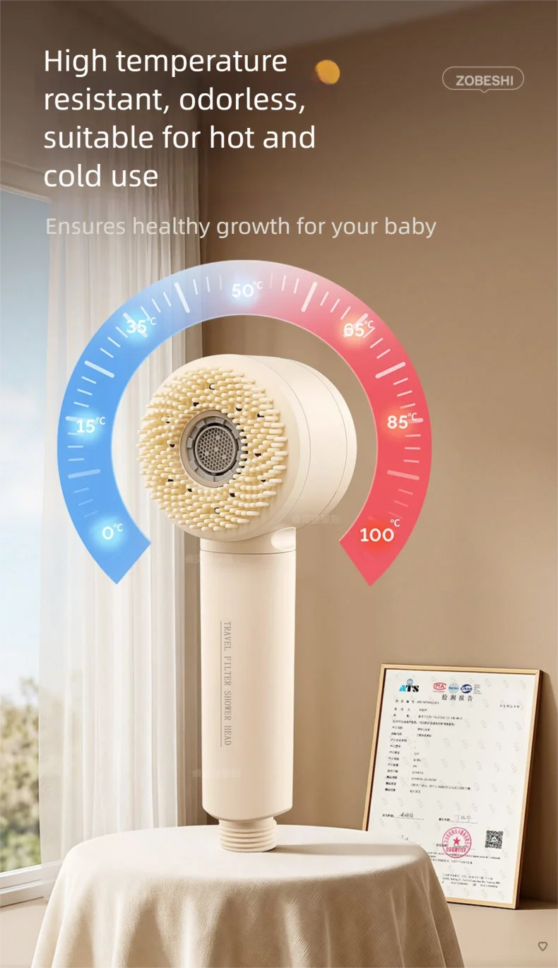 2+1 Modes Filter Shower Head High Pressure Adjustable Handheld Shower Head One Button Stop Bathroom Accessories