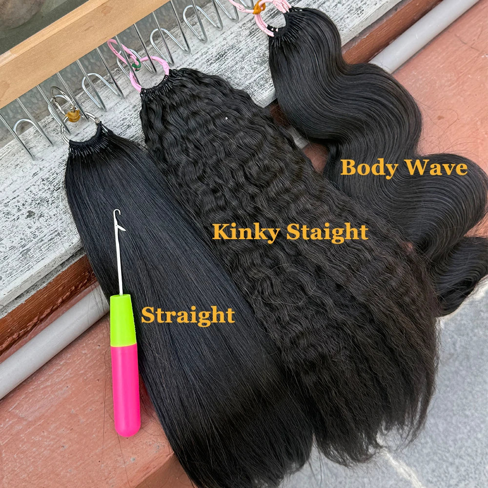Water Wave Crochet Human Hair Extensions No Shedding Invisible Crochet Feather Braiding Natural Color Body Wave Hair Extension