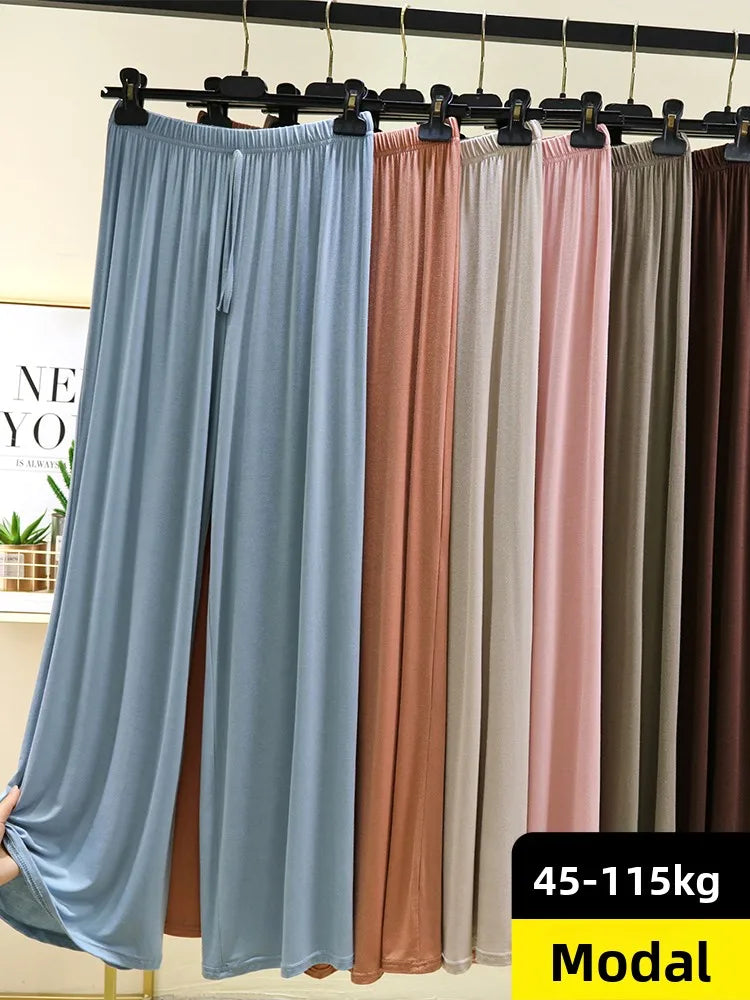 Modal Floor-Length Wide Leg Pants Loose Home Spwear  Color Versatile Casual Summer Thin Home Pants Women