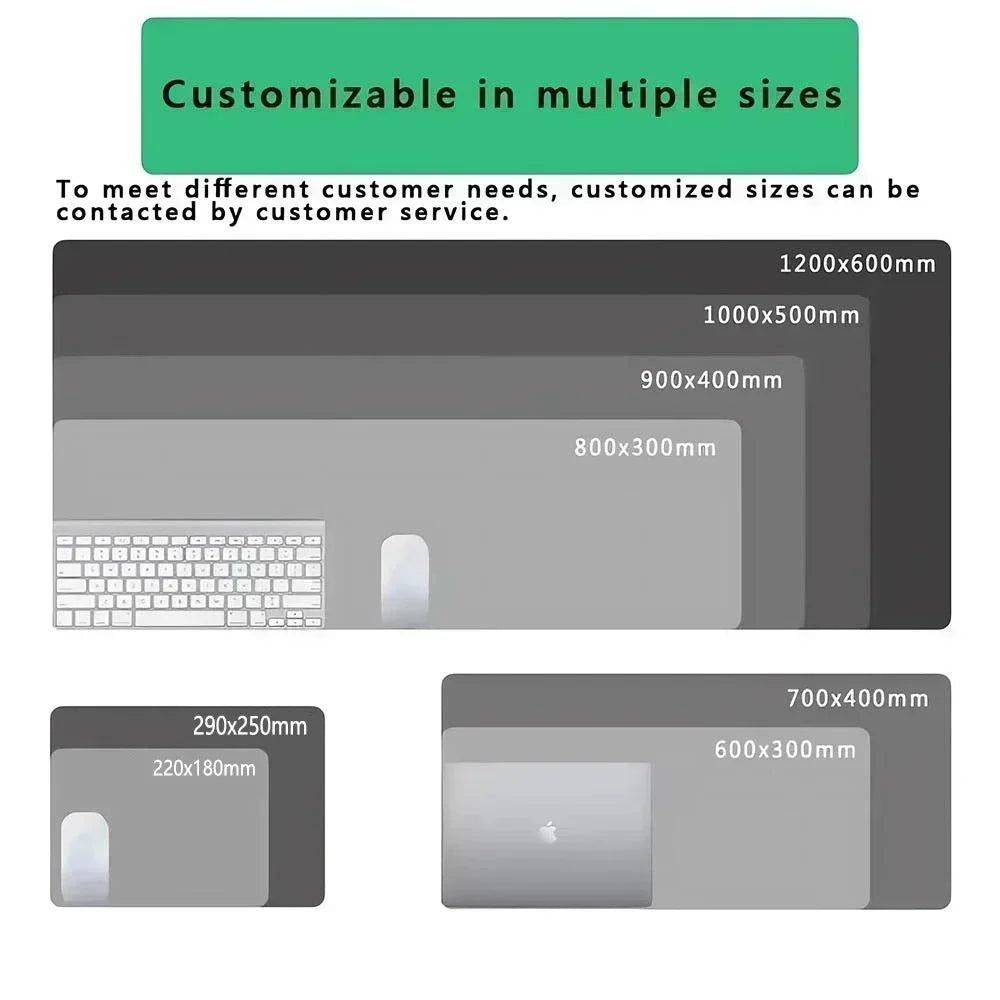 Black Gaming Mousepad XXL Rubber Non-slip Office Deskmat Anime Girl Playmat C-Cyberpunks Style Lock Edge PC Keyboard Accessories